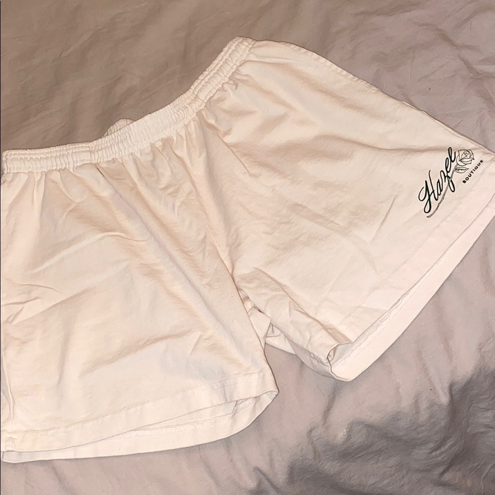 Hazel Boutique White Logo Sweatshorts